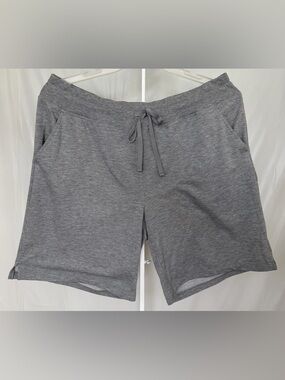Athletic Works Shorts XL Medium Gray Heather Drawstring Stretch Lounge Active